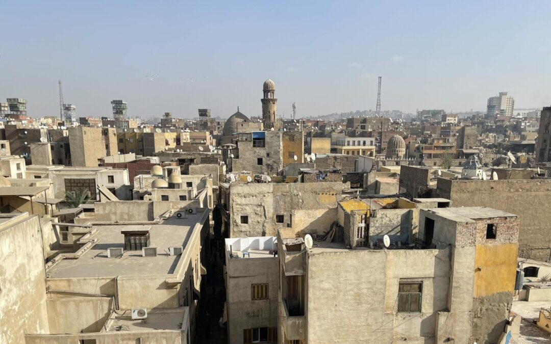 Stone buildings make up the skyline of the city of Cairo